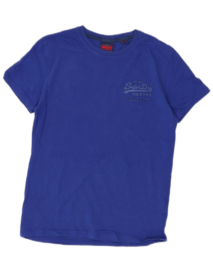 Мужская футболка Superdry Top из хлопка среднего цвета синего цвета