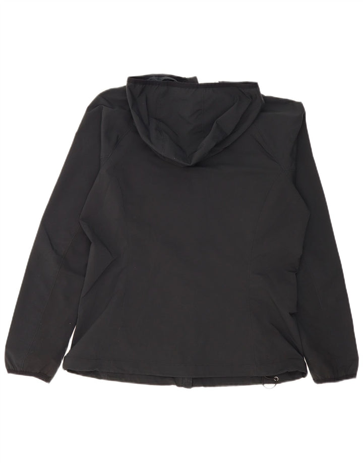 COLUMBIA Womens Hooded Tracksuit Top Jacket UK 16 Large Black Polyester