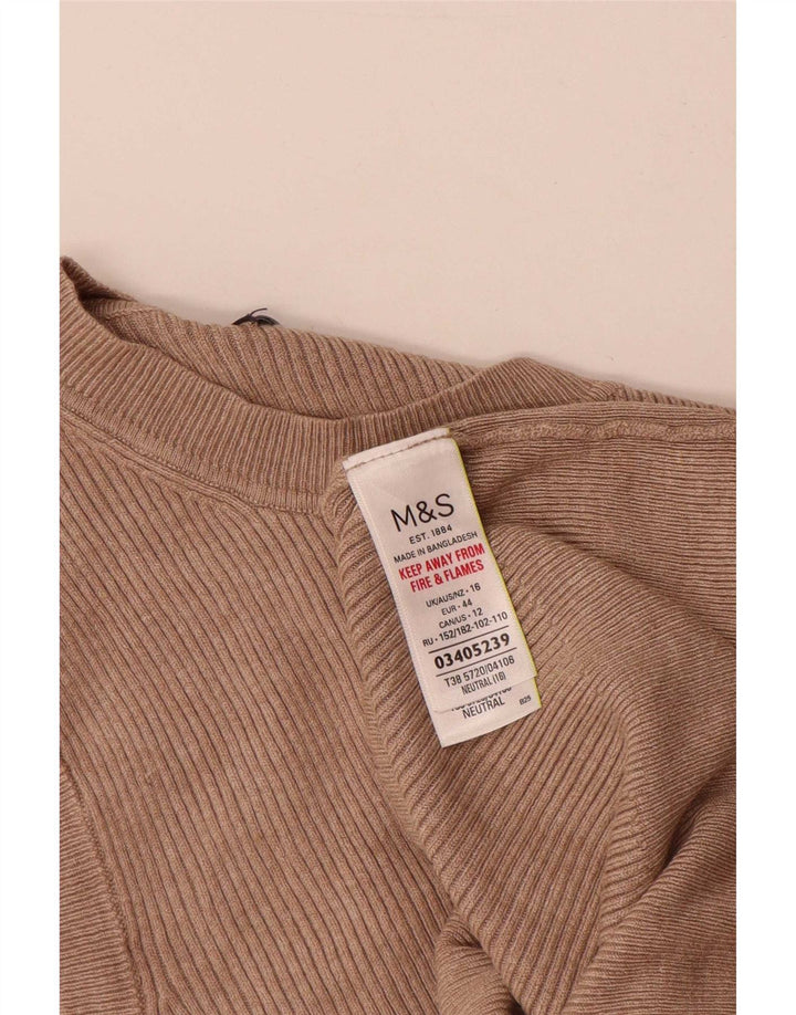 Женская майка без рукавов Marks & Spencer UK 16, большая, коричневая, вискоза