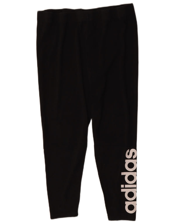 Женские леггинсы с рисунком ADIDAS UK 24/26 2XL, черные, хлопок