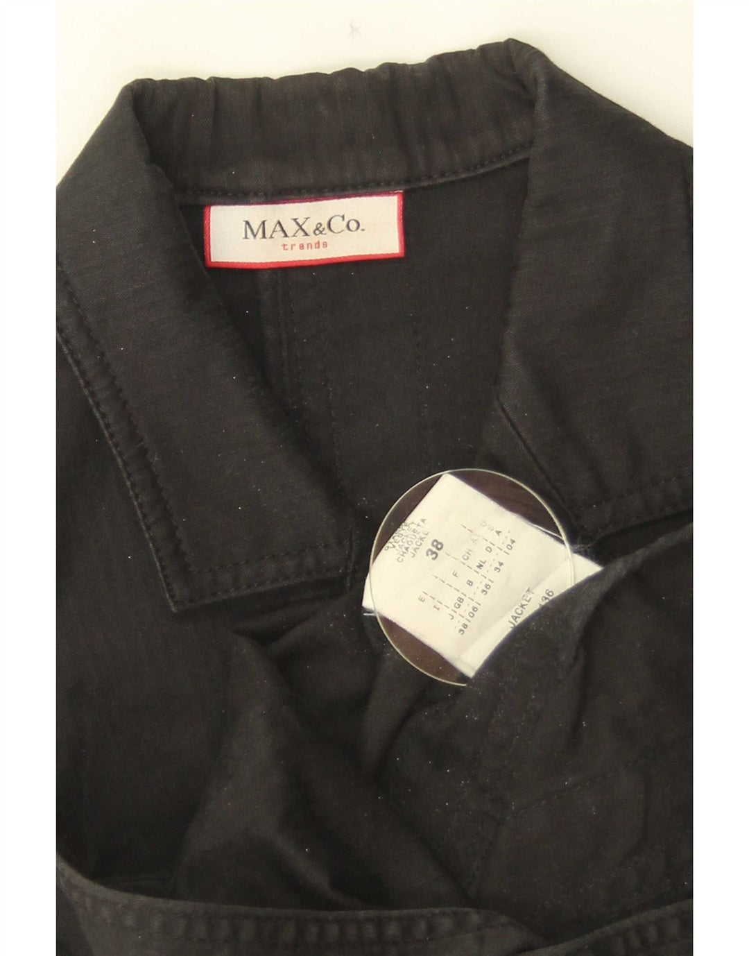 Женский пиджак Max & Co. с 2 пуговицами и рукавами 3/4, Великобритания, 6 XS, черный хлопок
