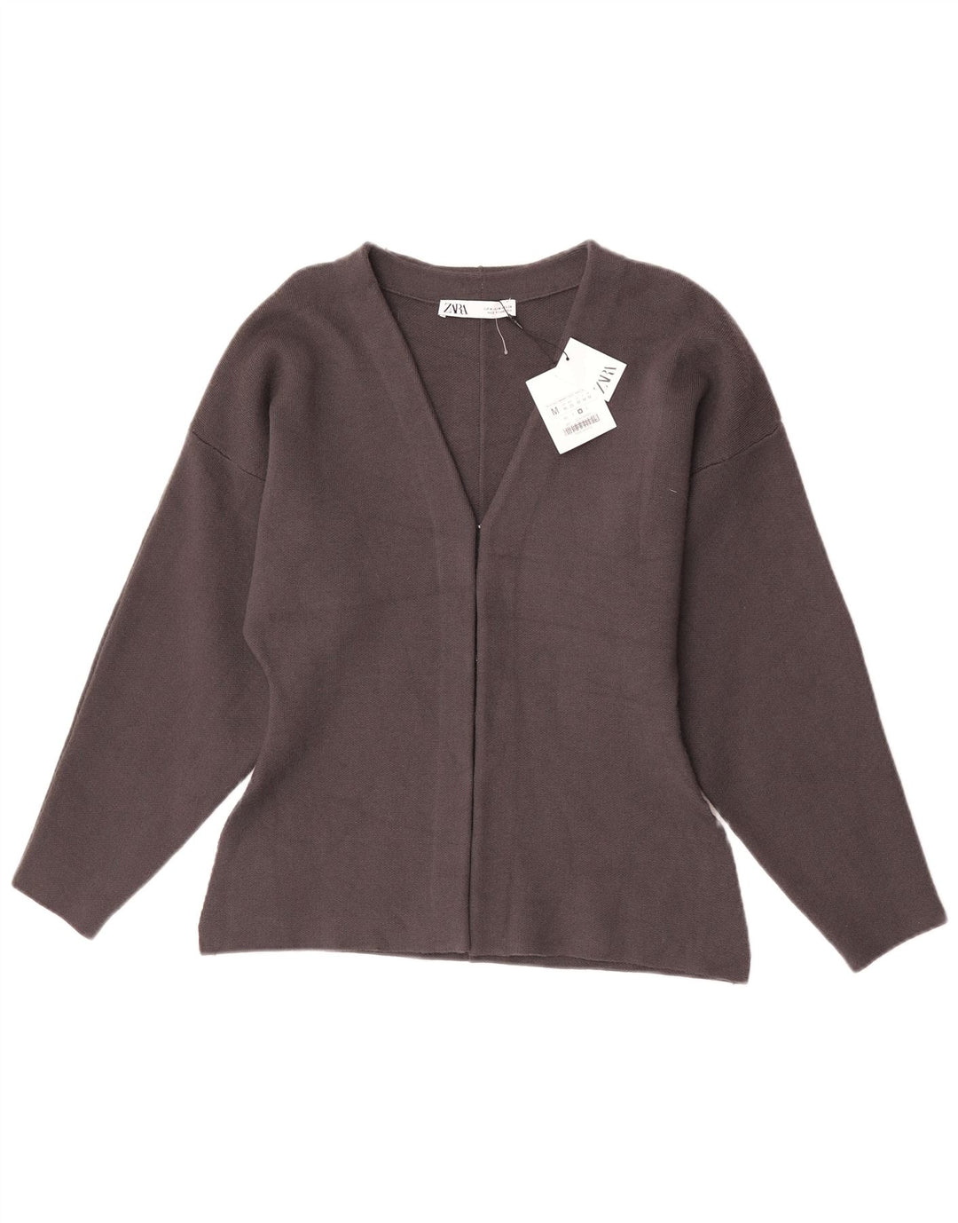Женский кардиган Zara UK 12, вискоза среднего серого цвета
