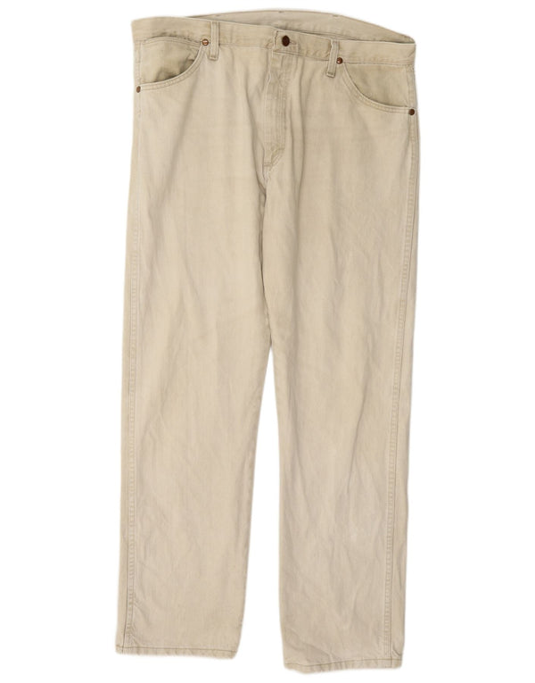 Мужские прямые джинсы Wrangler W38 L32, бежевый хлопок
