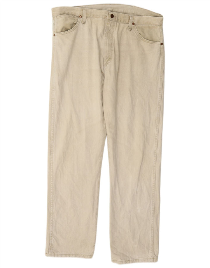 Мужские прямые джинсы Wrangler W38 L32, бежевый хлопок