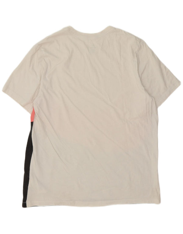 Мужская футболка с рисунком Nike Top XL, белый хлопок с цветными блоками