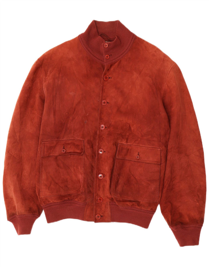SCHIATTI&CO Mens Suede Bomber Jacket IT 56 3XL Red