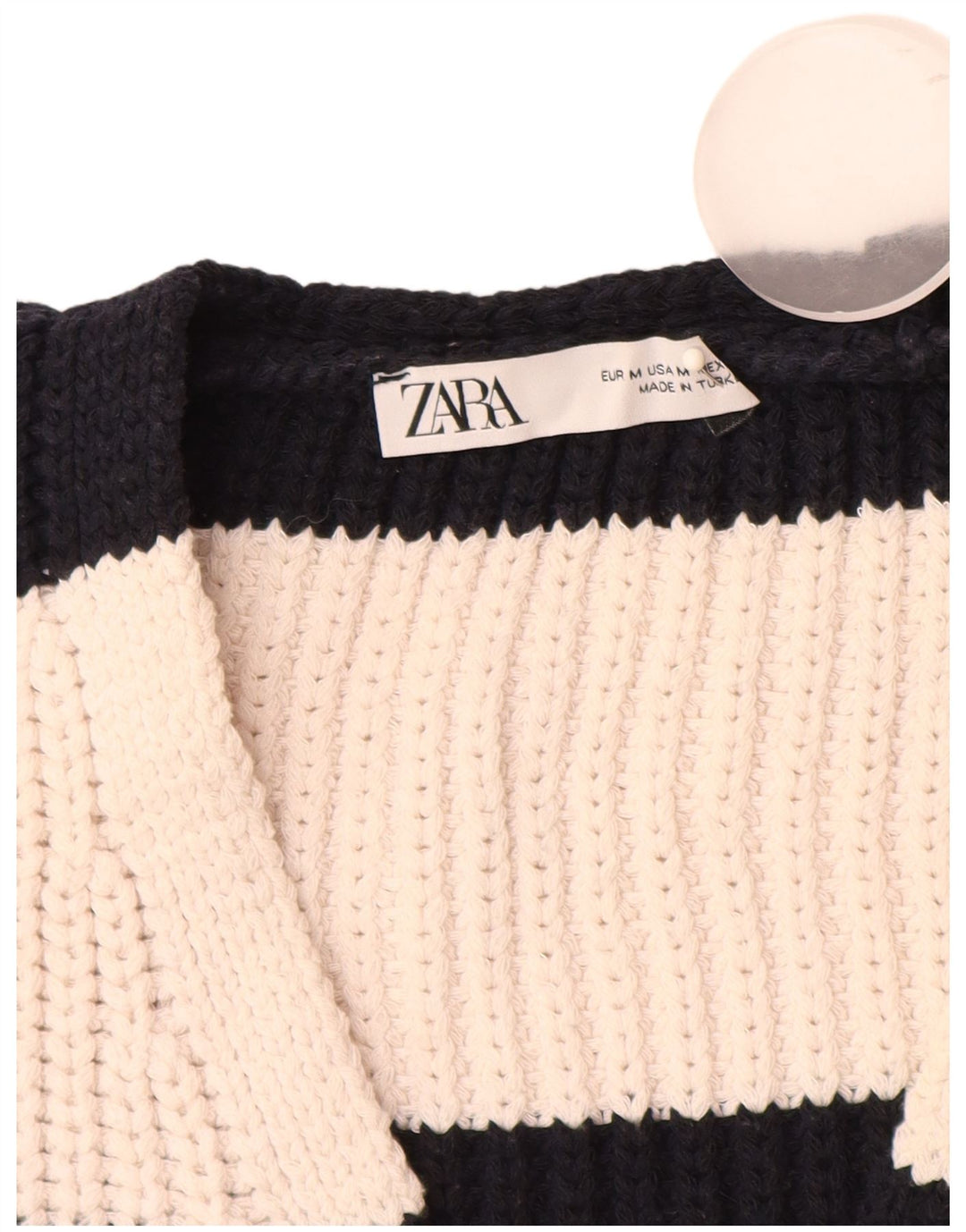 Женская майка Zara Vest UK 14, средний цвет, полиэстер в белую полоску