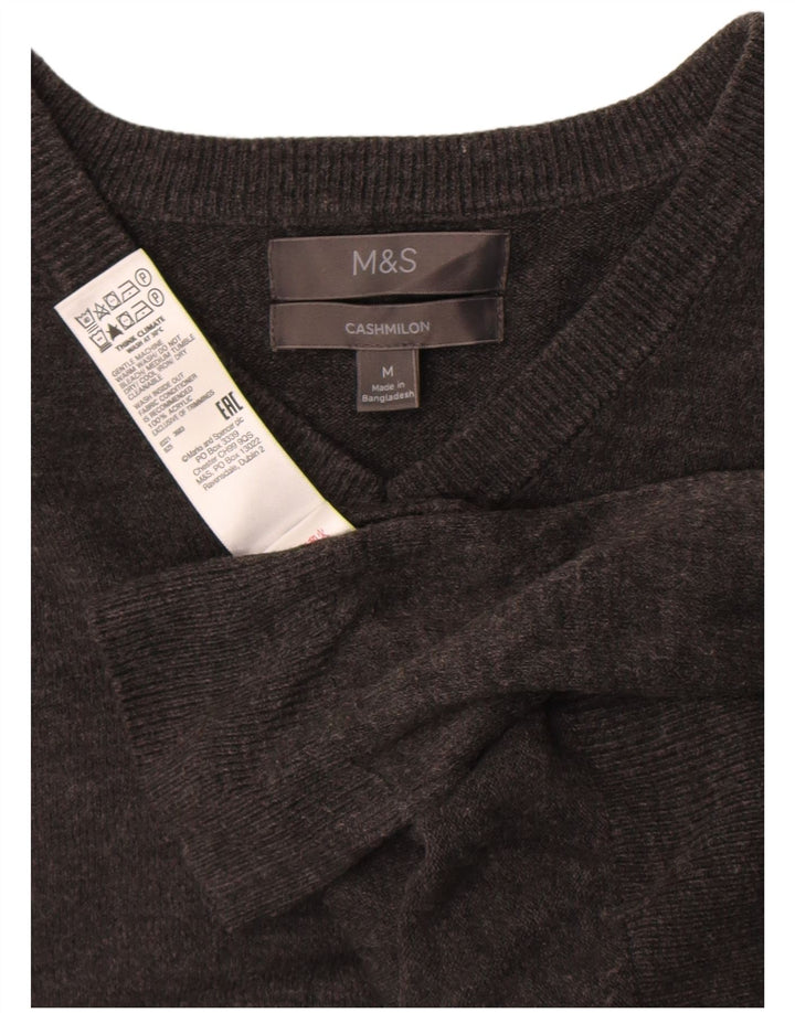 Мужской джемпер с v-образным вырезом MARKS & SPENCER, средний серый акрил