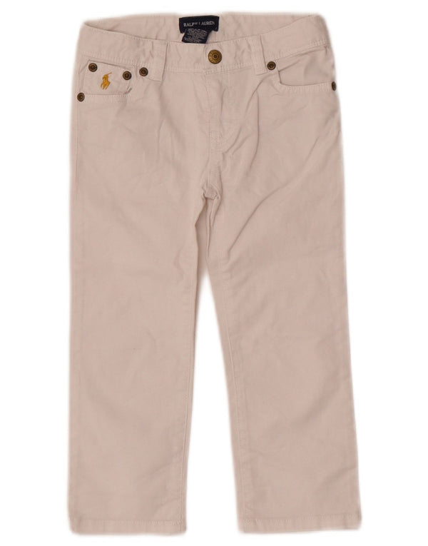 Прямые повседневные брюки для девочек Ralph Lauren 4–5 лет W20 L15, белый хлопок