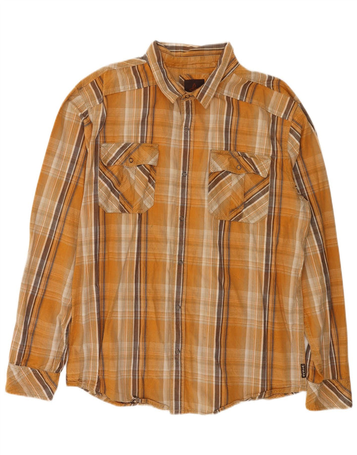 Мужская рубашка Prana XL, желтая клетка, хлопок