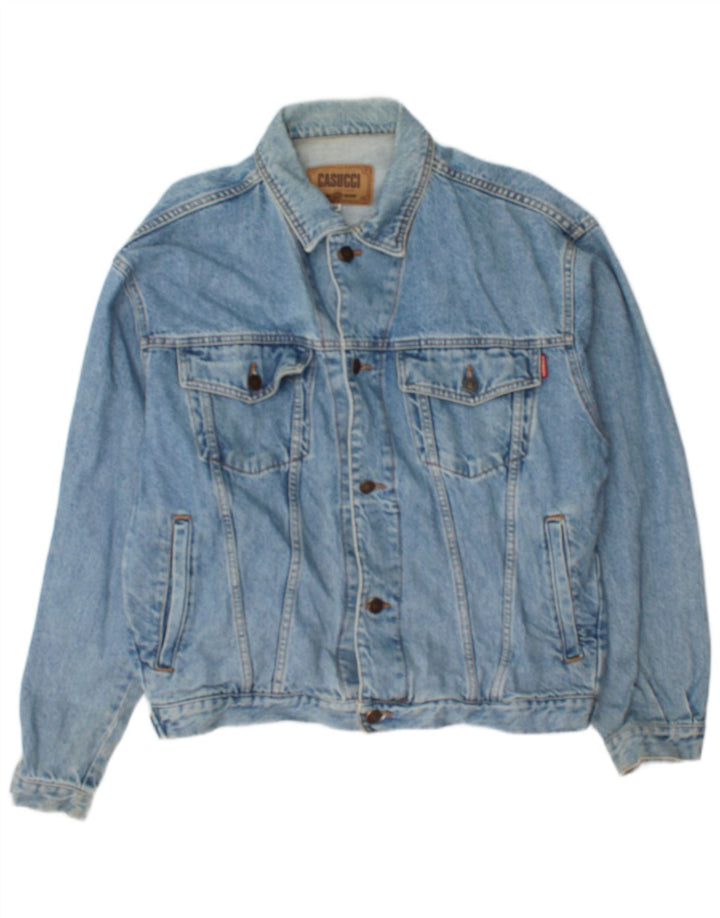 Casucci Mens Denim Jacket UK 38 Medium Blue Cotton