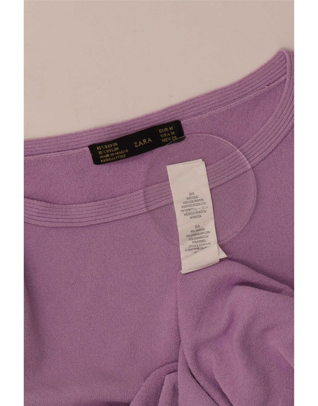 Женский топ Zara с рукавом 3/4 UK 12, средний фиолетовый, вискоза