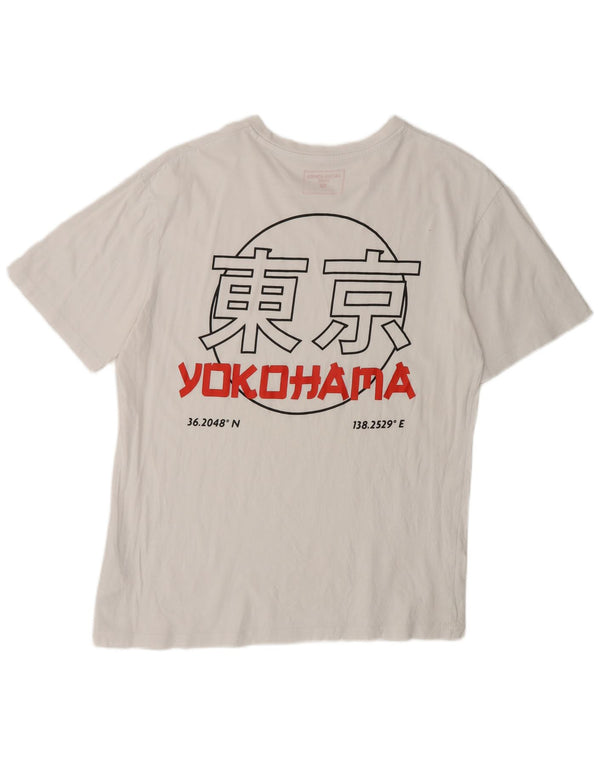 Мужская футболка с рисунком Jack & Jones, большой белый хлопок