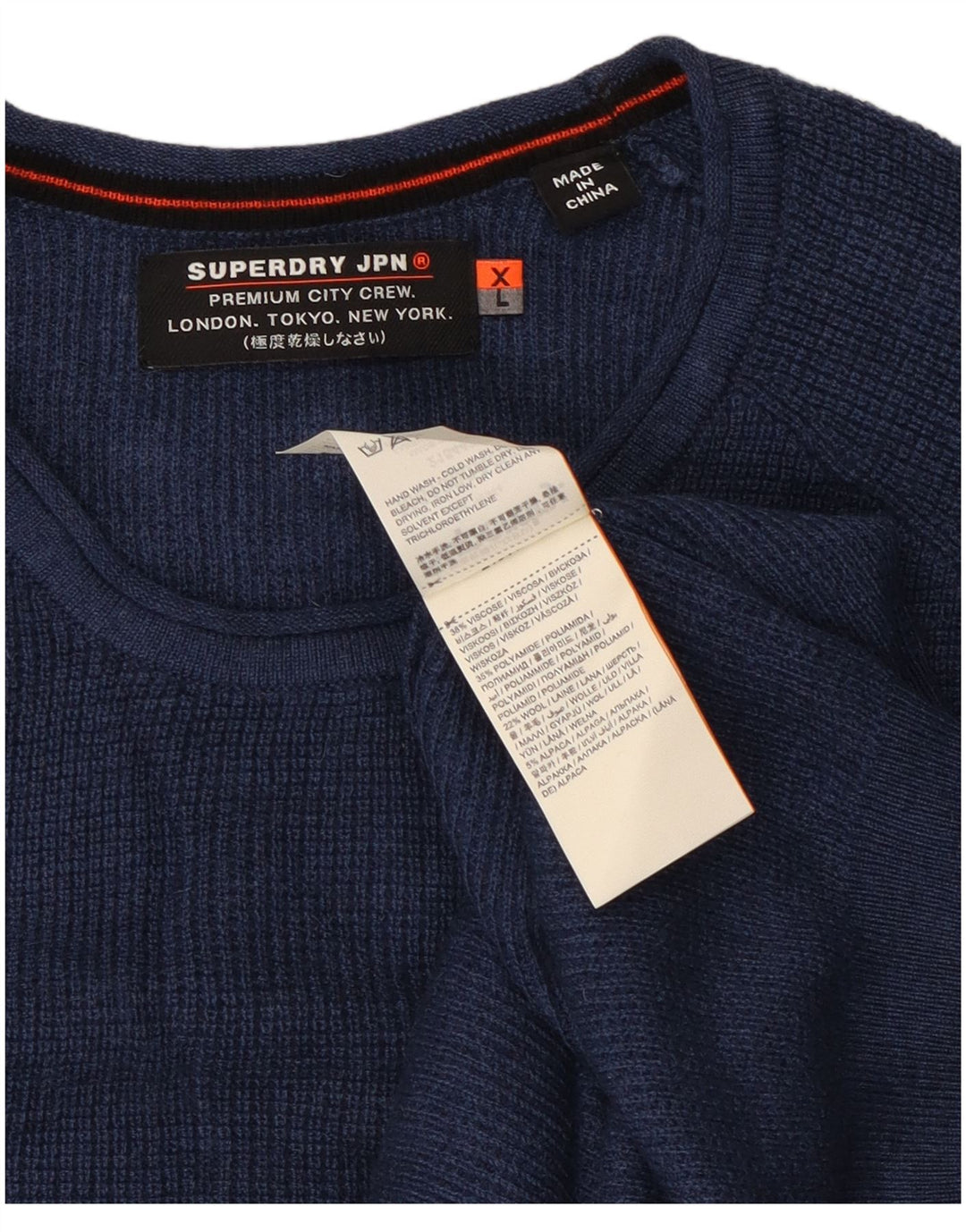 Мужской джемпер с круглым вырезом Superdry XL, темно-синий, вискоза