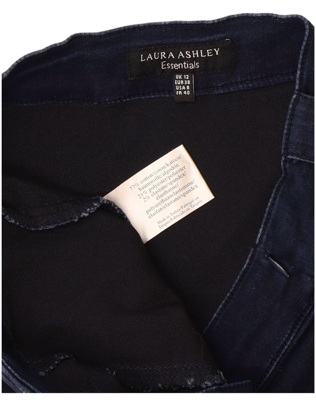 LAURA ASHLEY Женская джинсовая юбка UK 12 Medium W32 Темно-синяя хлопковая