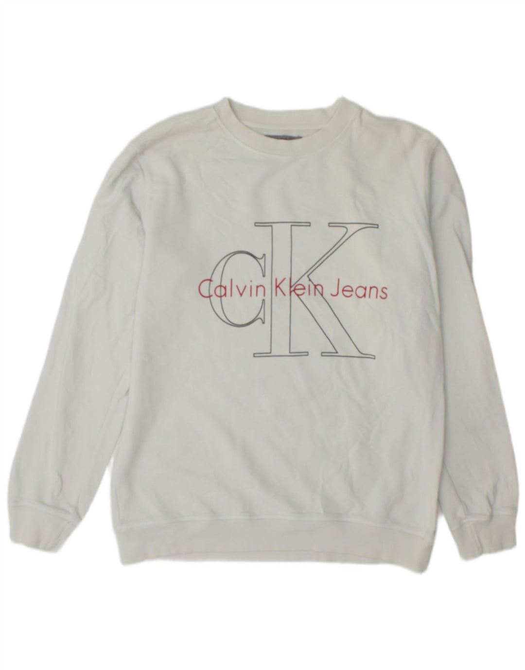 Calvin Klein Jeans Мужской джемпер с рисунком обычного кроя, средний белый