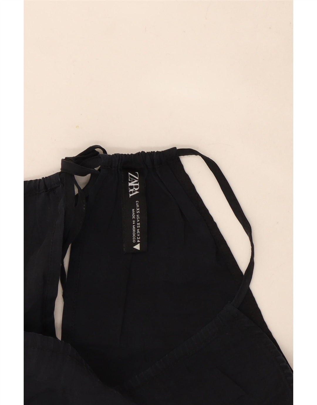 Женский укороченный топ с бретельками Zara UK 4 XS, черный