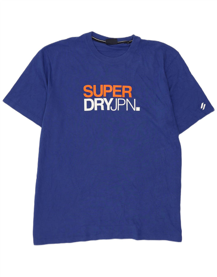 Мужская футболка с рисунком Superdry, 2XL, синяя, хлопок
