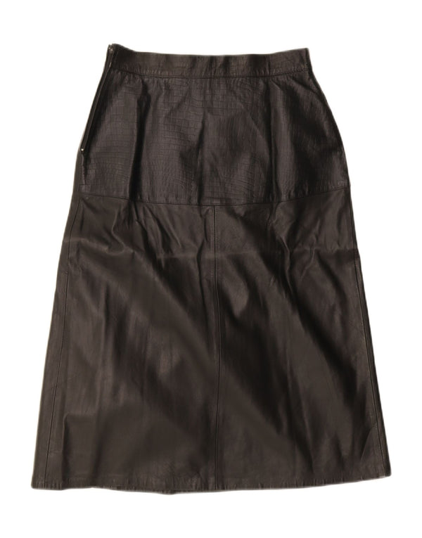 Lavorazione Artigiana Женская кожаная юбка IT 44 Medium W28 Черная кожа