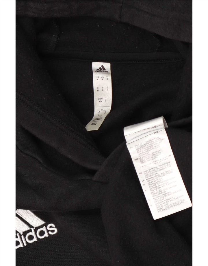 Мужской джемпер с капюшоном Adidas среднего размера, черный, хлопок