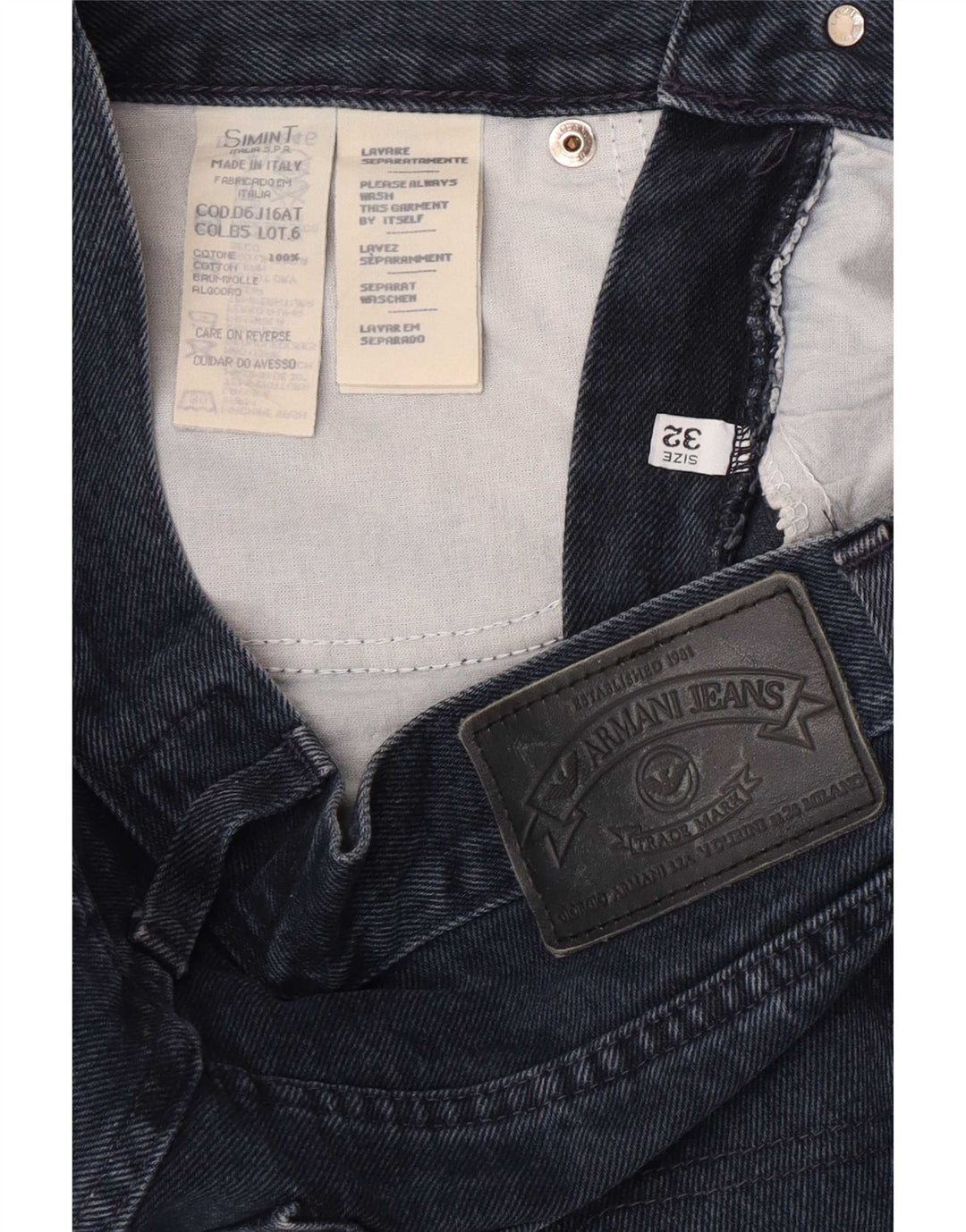 Женские прямые джинсы Armani W32 L32 Темно-синие, хлопок