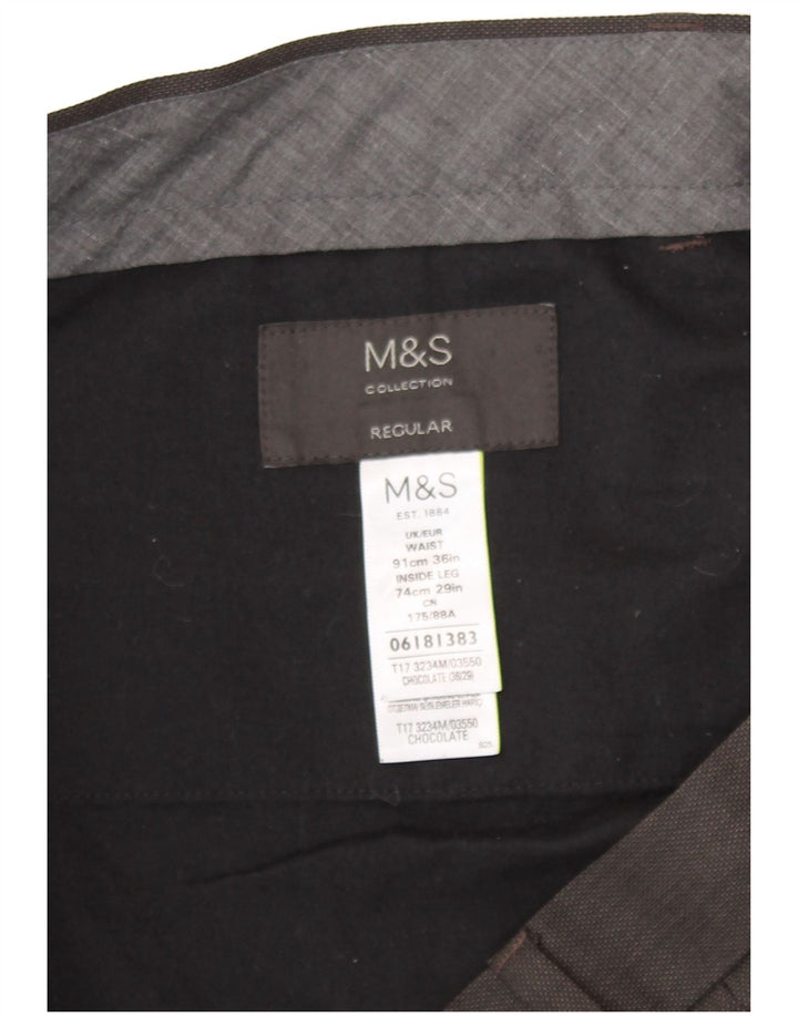 Мужские повседневные брюки стандартного кроя Marks & Spencer W36 L29 коричневые из полиэстера
