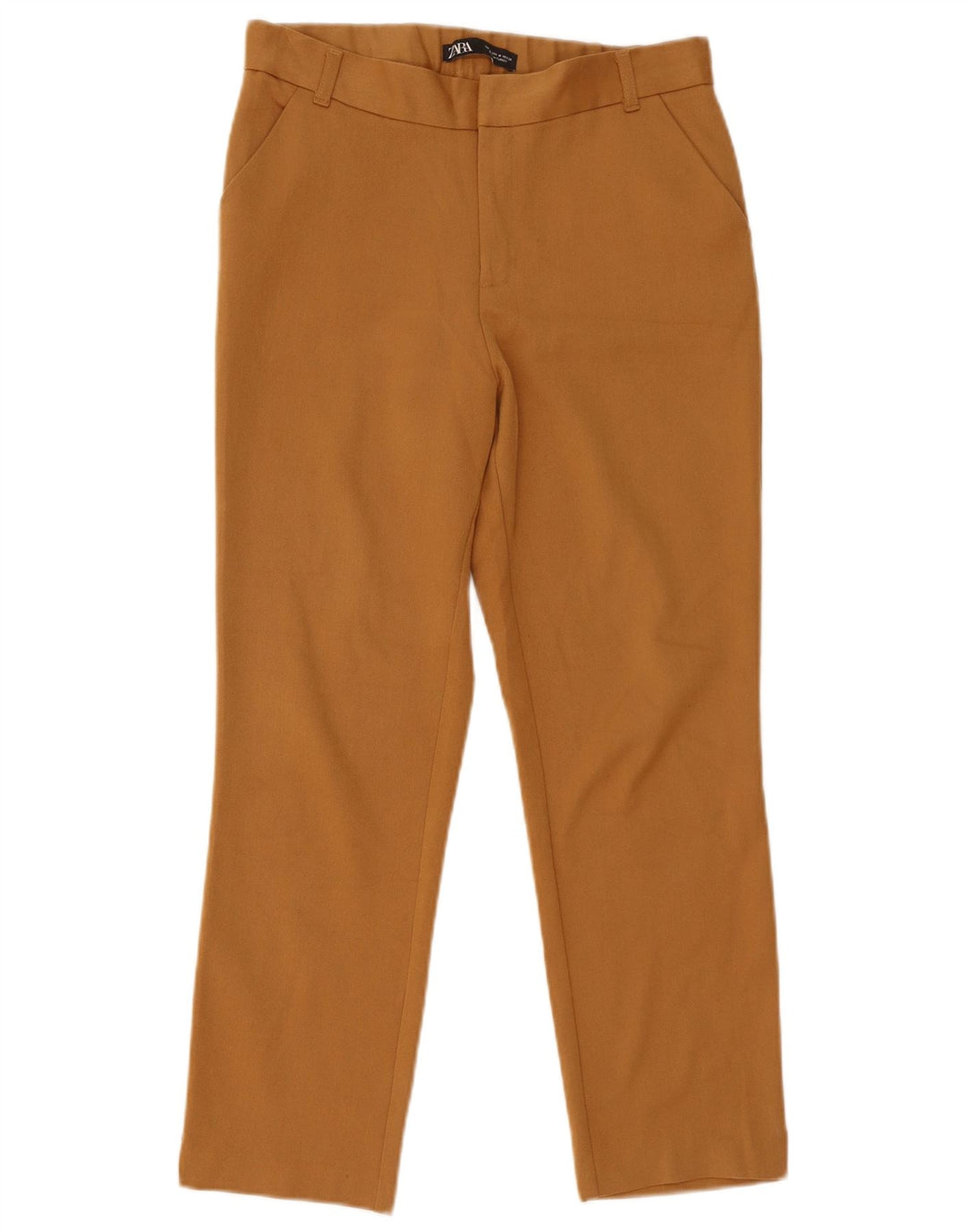 Женские узкие укороченные брюки Zara Medium W28 L25, коричневые, полиэстер