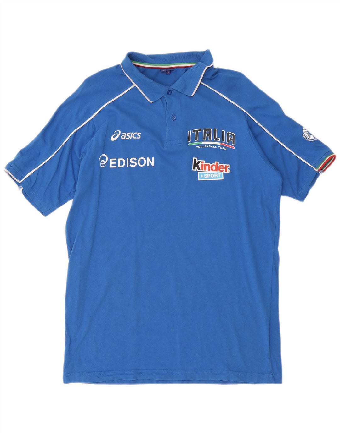 Мужская рубашка поло с рисунком Asics Italia 2XL, синяя, хлопок