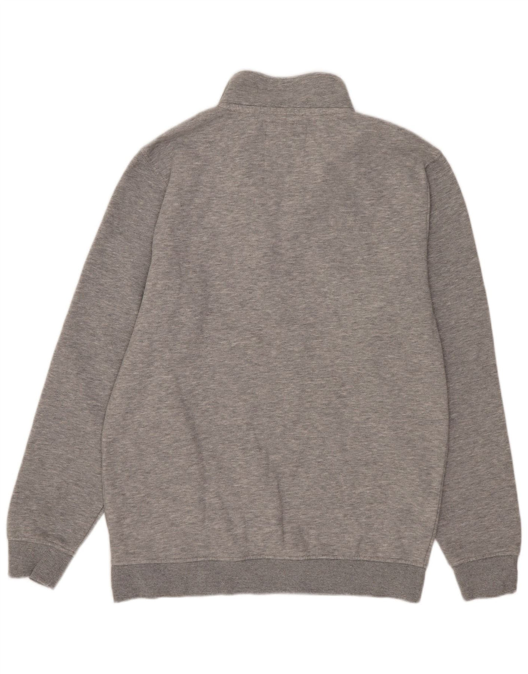 Crew Clothing Мужской свитшот с воротником на молнии, джемпер среднего серого цвета с крапинками, хлопок