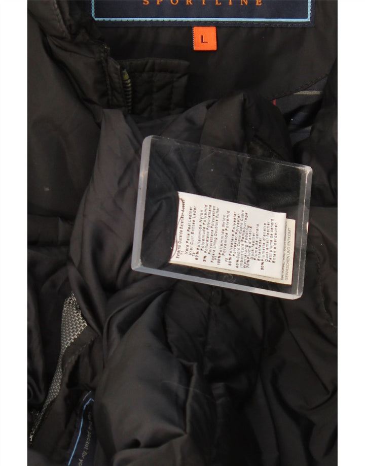 Мужской утепленный жилет Harmont & Blaine UK 40, большой черный кожаный