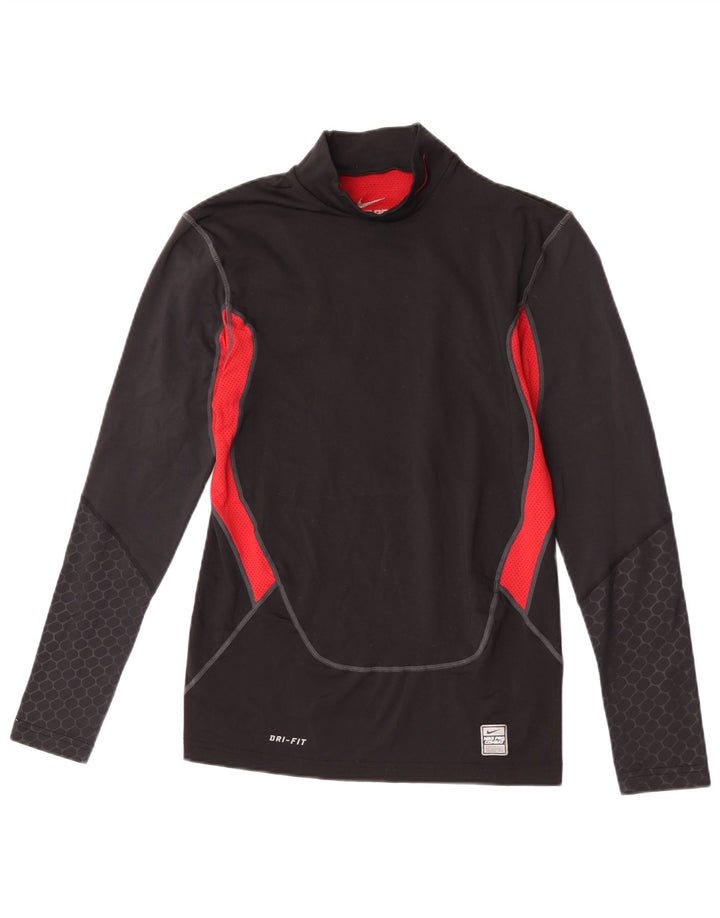 Мужской топ с графикой Nike Dri Fit с длинным рукавом, средний черный, цветной блок