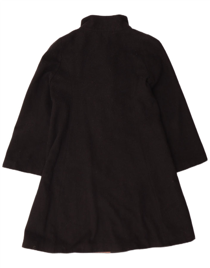 LAURA ASHLEY Женское пальто UK 12 Среднее черное шерстяное