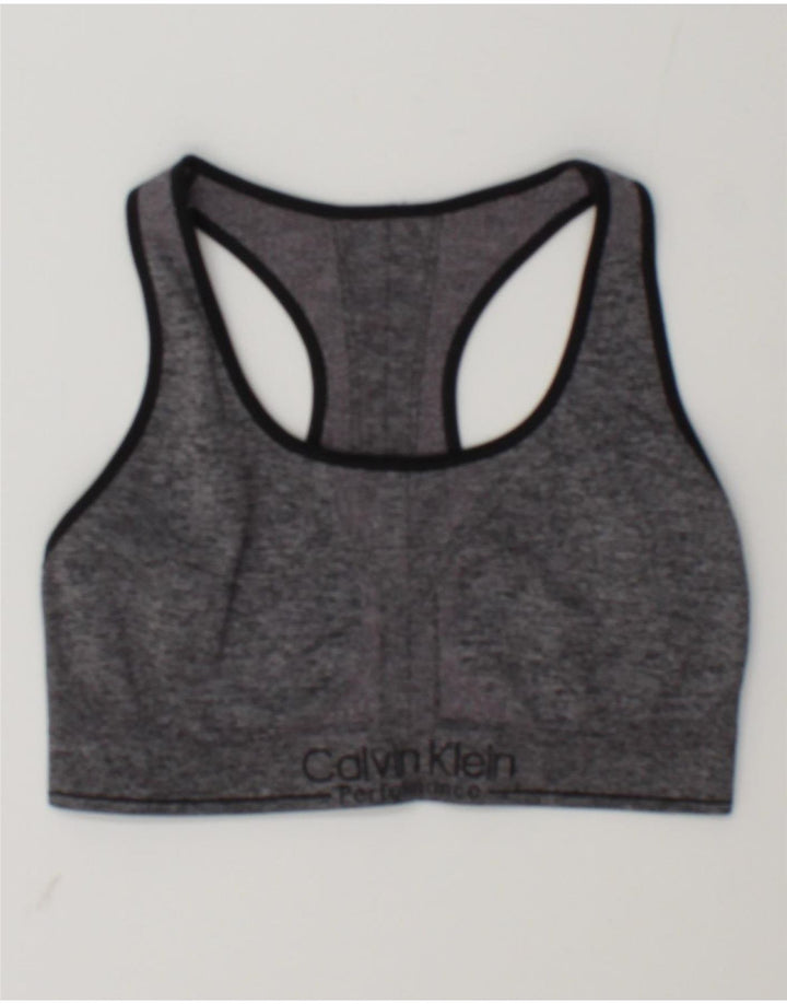 Calvin Klein Женский спортивный бюстгальтер с рисунком, средний серый