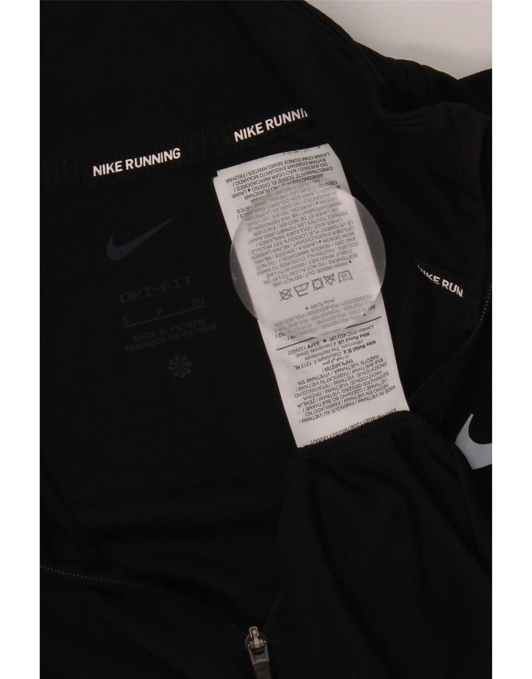 Женский спортивный костюм-пуловер с воротником на молнии Nike Dri Fit UK 10, маленький черный