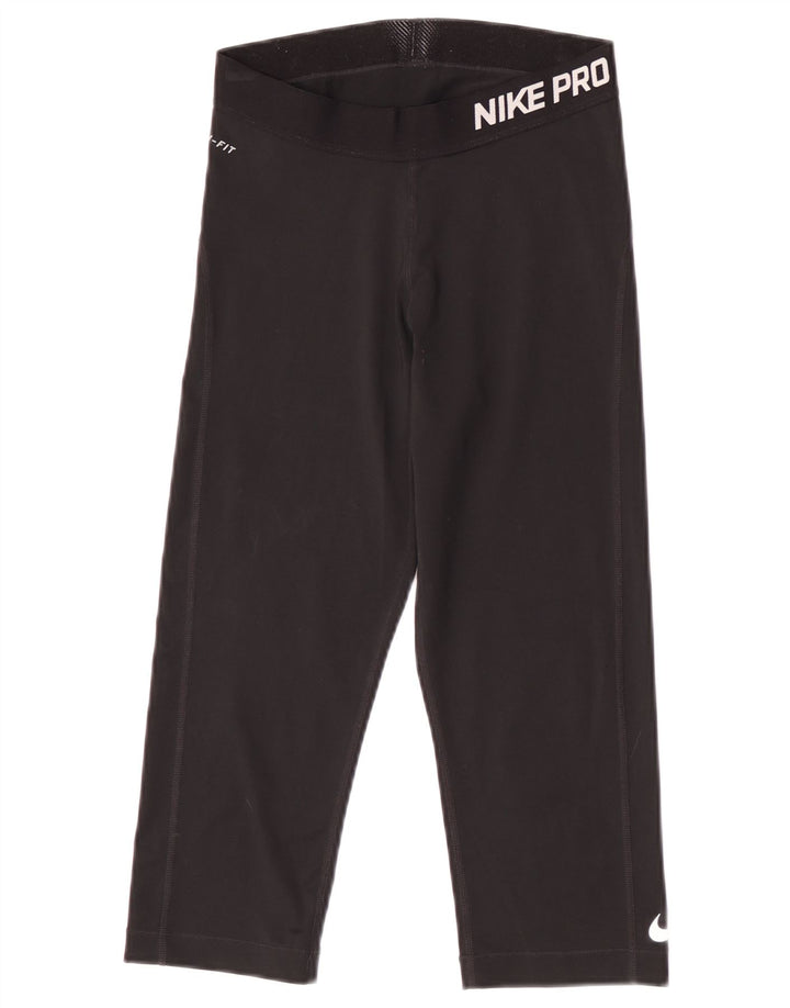 Женские леггинсы-капри с рисунком Nike Dri Fit UK 12, средние, черные