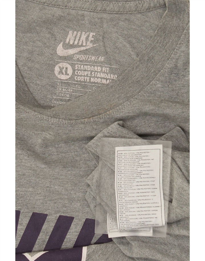 Мужская футболка с рисунком Nike Top XL, серый хлопок с крапинками