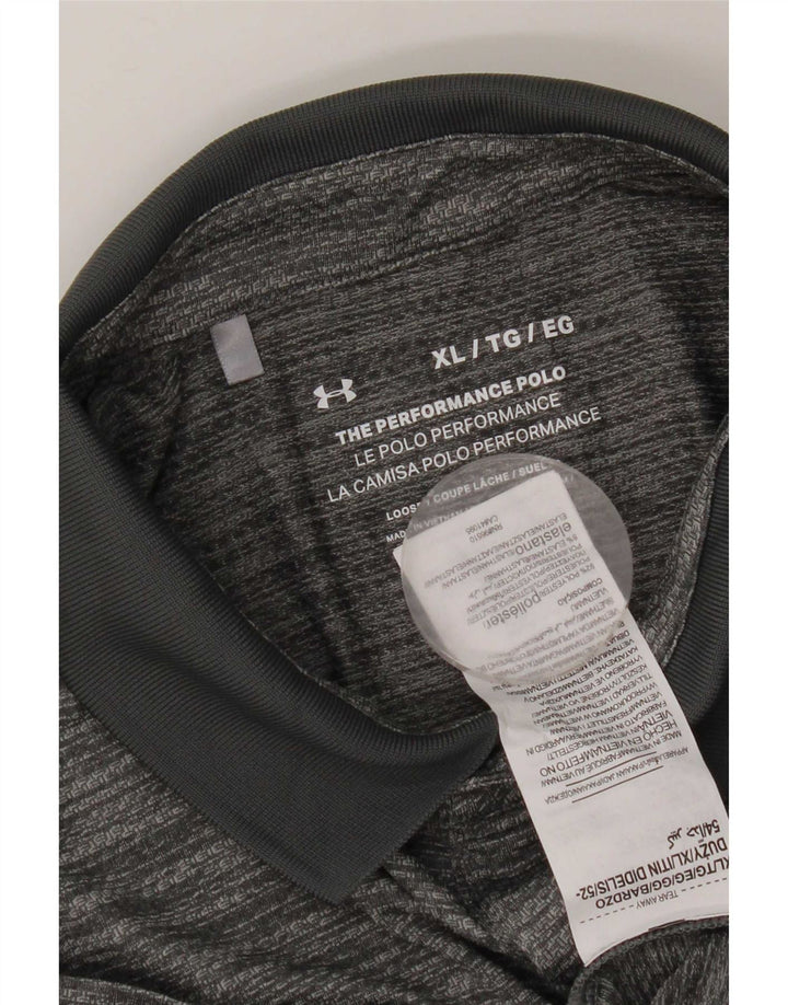 Мужская рубашка-поло Under Armour XL серого цвета с крапинками из полиэстера
