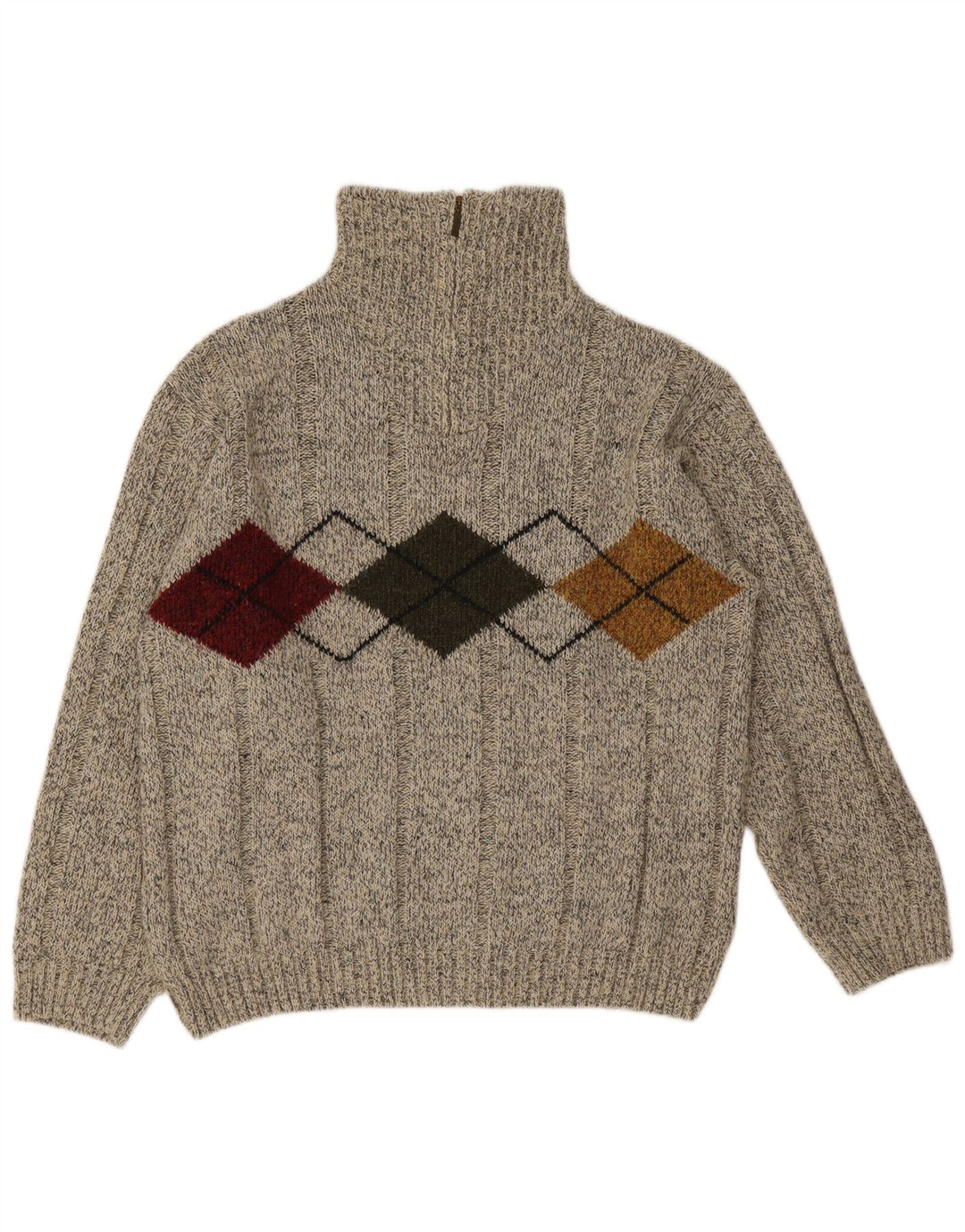 Мужской джемпер с воротником на молнии Monte Carlo IT 52 Large Grey Argyle/Diamond