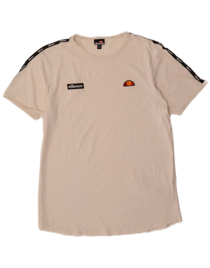 Мужская футболка Ellesse с рисунком, топ XL, белый хлопок, белый цвет