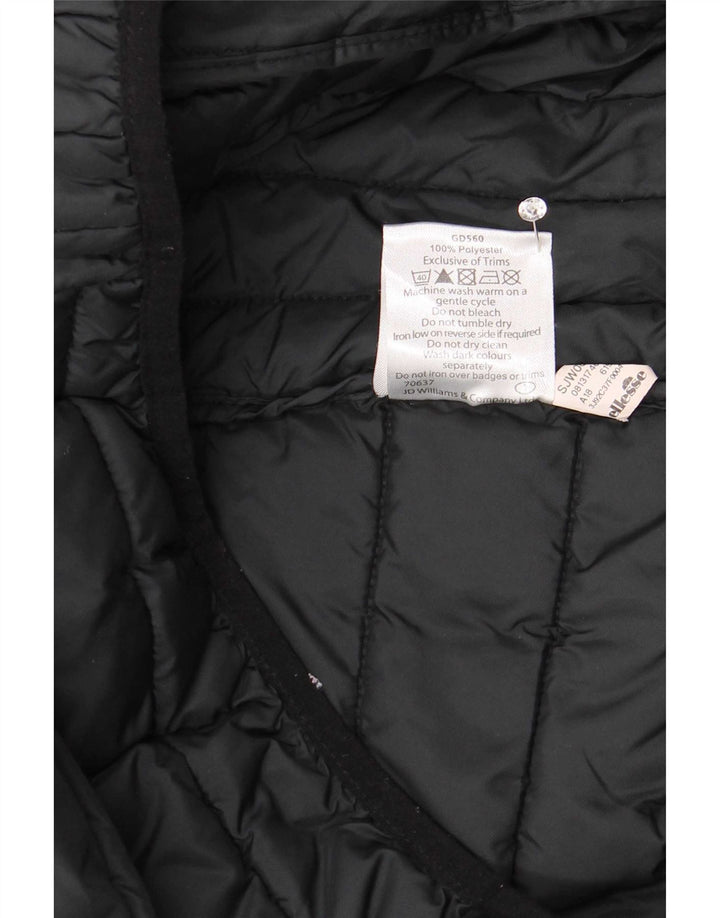 Женская стеганая куртка Ellesse с капюшоном UK 24 4XL, черный полиэстер