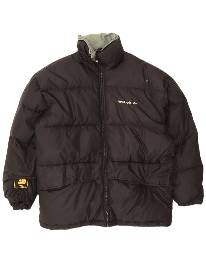 Мужская утепленная куртка свободного кроя Reebok UK 38, средний черный нейлон