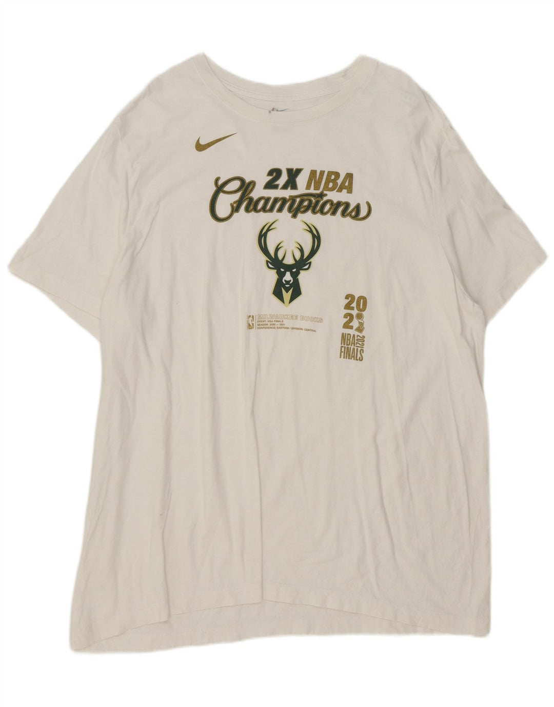 Мужская футболка с рисунком Nike Milwaukee Bucks 2XL, белая