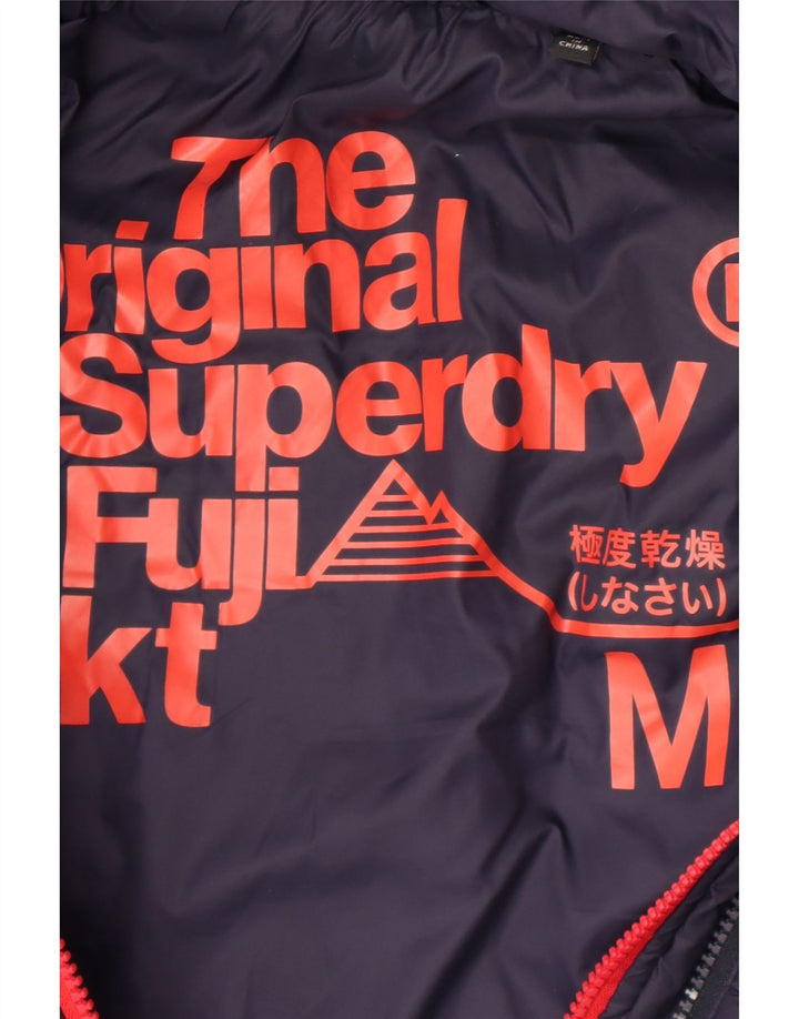 Женская утепленная куртка Superdry с капюшоном UK 12, средний темно-синий, нейлон