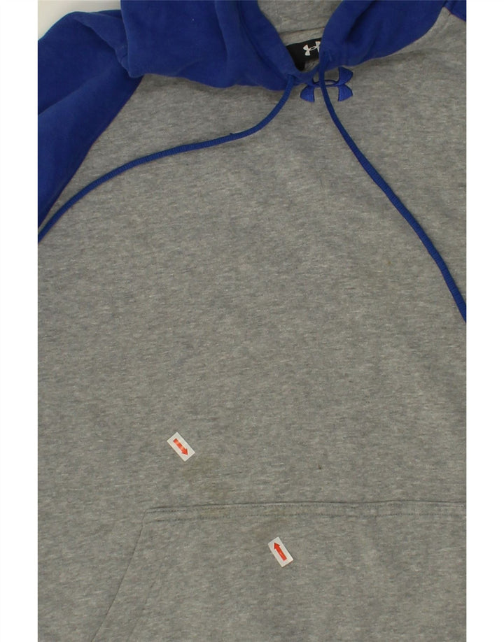 UNDER ARMOUR Mens Hoodie Jumper Small Grey Colourblock Vintage Under Armour and Second-Hand Under Armour from Messina Hembry 