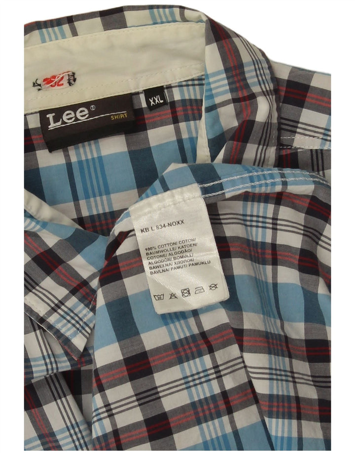 Мужская рубашка Lee 2XL, синяя клетка, хлопок