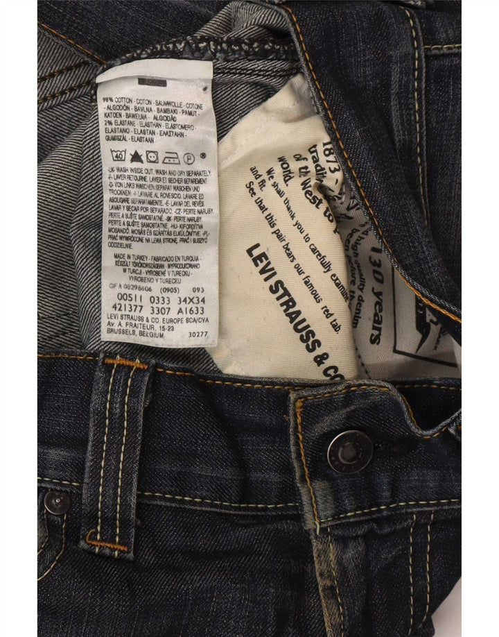 Мужские джинсы Levi's 511 Slim W34 L34 Темно-синие, хлопок