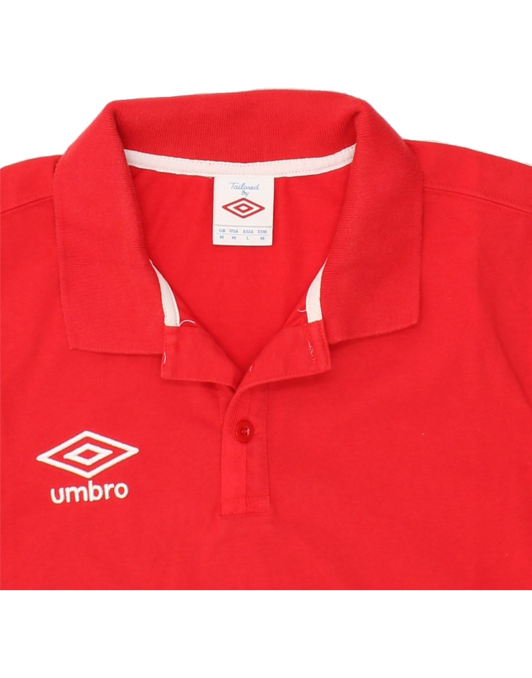 UMBRO Mens Polo Shirt Medium Red Cotton Vintage Umbro and Second-Hand Umbro from Messina Hembry 