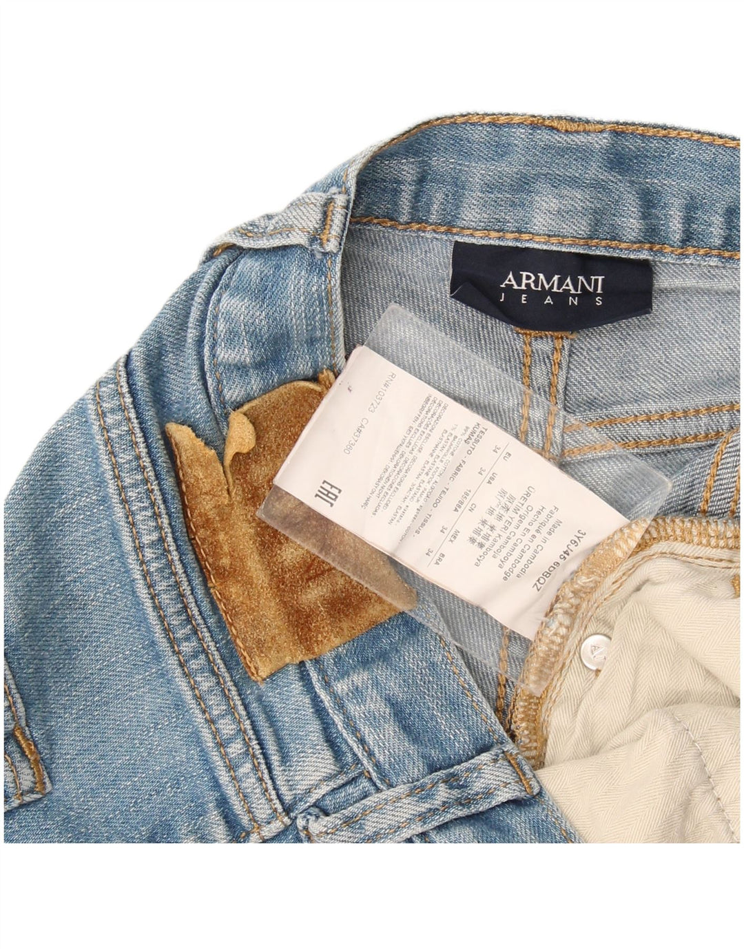 Мужские прямые джинсы Armani W34 L32 синие, хлопок
