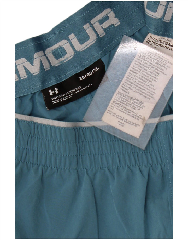 Мужские спортивные шорты UNDER ARMOR XL, синие, полиэстер с цветными блоками