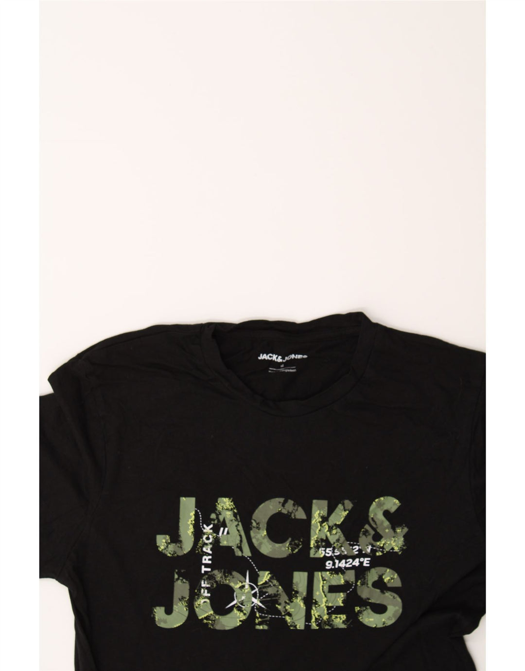 JACK & JONES Mens Graphic T-Shirt Top Medium Black Cotton Vintage Jack & Jones and Second-Hand Jack & Jones from Messina Hembry 
